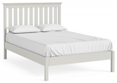 Product photograph of Braxton Cotton White Low Foot End Bed With Slatted Headboard from Choice Furniture Superstore