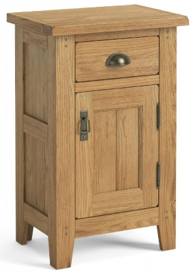 Product photograph of Belden Oak 1 Door 1 Drawer Telephone Table from Choice Furniture Superstore