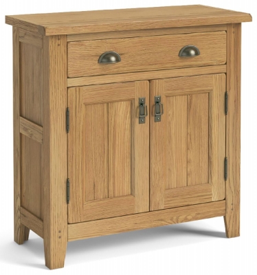 Product photograph of Belden Oak 2 Door 1 Drawer Small Sideboard from Choice Furniture Superstore