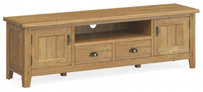 Product photograph of Belden Oak 2 Door 2 Drawer Tv Unit from Choice Furniture Superstore