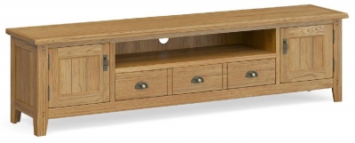 Product photograph of Belden Oak 2 Door 3 Drawer Tv Unit from Choice Furniture Superstore