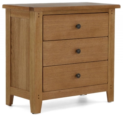 Product photograph of Burford Oak 3 Drawer Small Chest from Choice Furniture Superstore