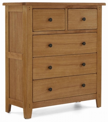 Product photograph of Belden Oak Chest Of Drawers 2 3 Drawers from Choice Furniture Superstore