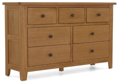 Product photograph of Belden Oak Chest Of Drawers 3 4 Drawers from Choice Furniture Superstore
