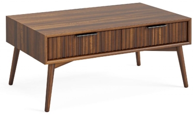 Product photograph of Trafford Dark Wood 2 Drawer Coffee Table from Choice Furniture Superstore