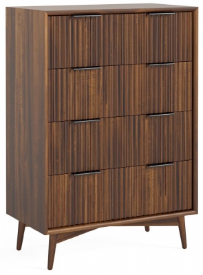 Product photograph of Houlton Walnut 4 Drawer Chest from Choice Furniture Superstore
