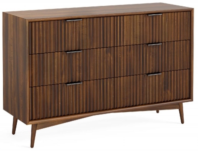 Product photograph of Houlton Walnut 6 Drawer Chest from Choice Furniture Superstore