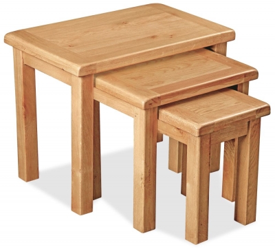 Product photograph of Addison Natural Oak Nest Of 3 Tables from Choice Furniture Superstore