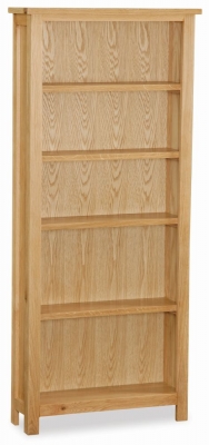 Image of Cameron Natural Oak Large Bookcase, 170cm Bookshelf with 4 Shelves