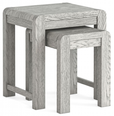 Product photograph of Amsterdam Grey Washed Oak Nest Of 2 Tables from Choice Furniture Superstore