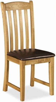 Clearance Addison Oak Dining Chair With Leather Seat Sold In Pairs D574