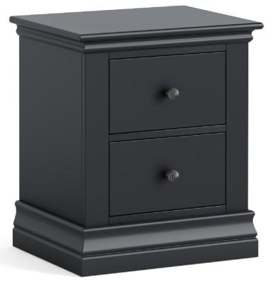 Clearance Bordeaux Charcoal Black Bedside Cabinet 2 Drawers Fss15450