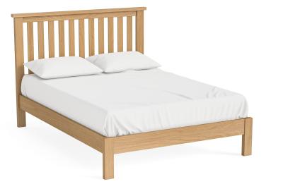 Product photograph of New Trinity Natural Oak 4ft 6in Double Low Foot End Slatted Bed Frame from Choice Furniture Superstore