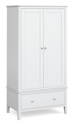 Hampstead White Painted 2 Door Gents Combi Wardrobe