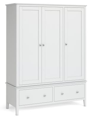 Hampstead White Painted 3 Door Combi Wardrobe