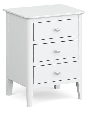 Hampstead White Painted 3 Drawer Bedside Cabinet