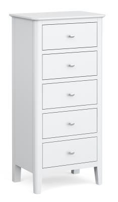 Hampstead White Painted 5 Drawer Tallboy Chest