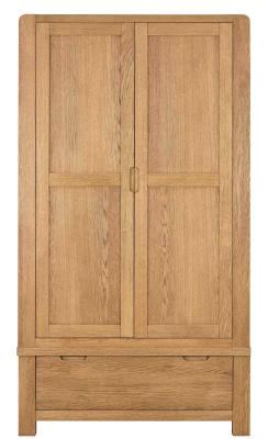 Product photograph of Bergen Oak 2 Door Gents Combi Wardrobe from Choice Furniture Superstore