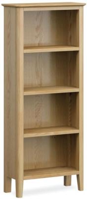 Clearance Bath Oak Narrow Bookcase 140cm Bookshelf With 3 Shelves Fss15713