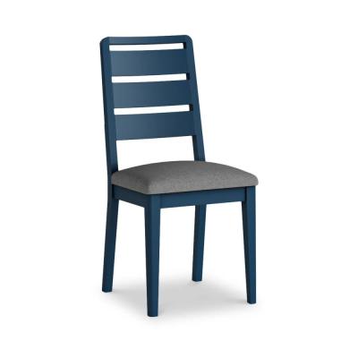 2 X Marlow Blue Painted Ladder Back Dining Chair