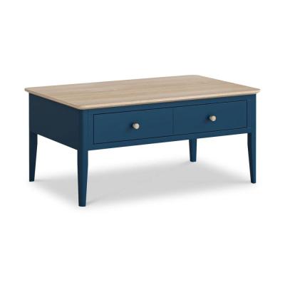 Marlow Blue Painted 2 Drawer Coffee Table