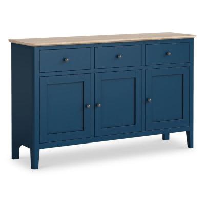 Marlow Blue Painted 3 Door Large Sideboard 130cm