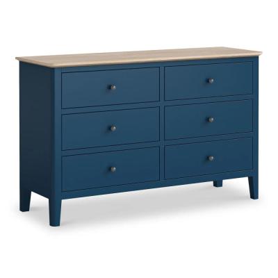 Marlow Blue Painted 6 Drawer Wide Chest