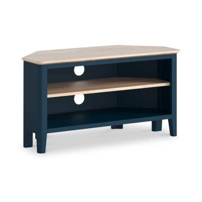 Marlow Blue Painted 95cm Corner Storage Tv Unit