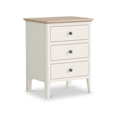 Marlow White Painted 3 Drawer Bedside Cabinet