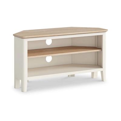 Marlow White Painted 95cm Corner Storage Tv Unit