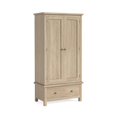 Modern Country Oak 2 Door Gents Wardrobe