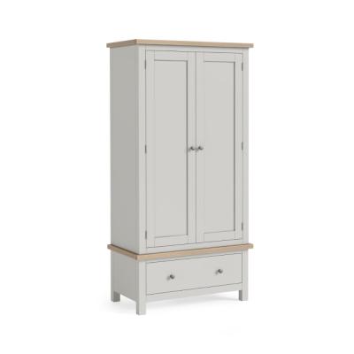 Modern Grey Painted 2 Door Gents Wardrobe