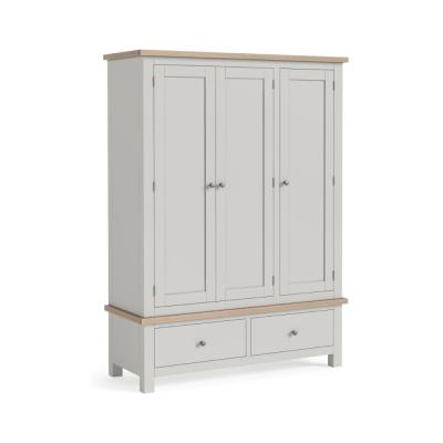 Modern Grey Painted 3 Door Triple Wardrobe