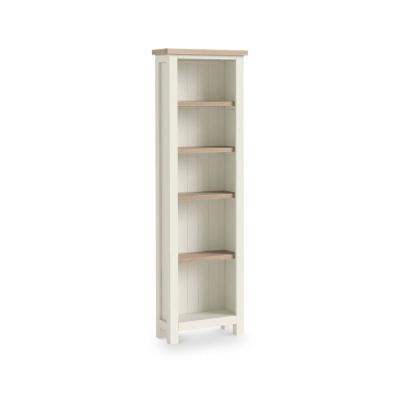 Modern White Painted Slim Bookcase