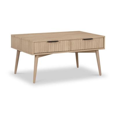 Enzo Oak Grooved 2 Drawer Coffee Table