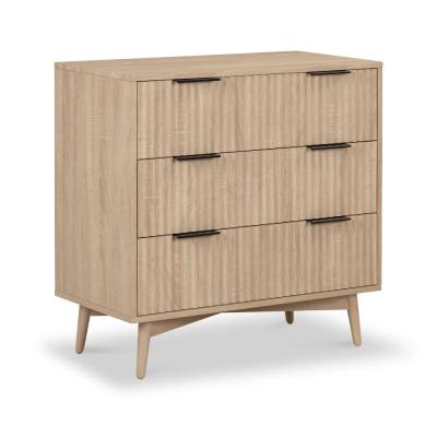 Enzo Oak Grooved 3 Drawer Chest