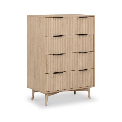 Enzo Oak Grooved 4 Drawer Chest