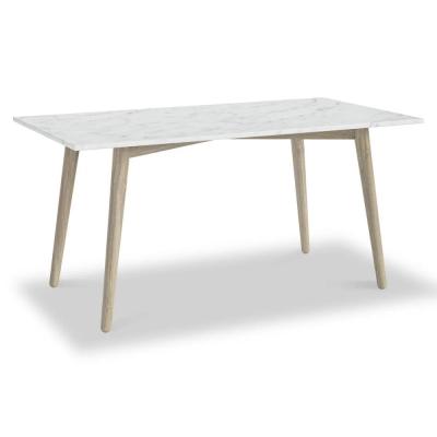 Enzo White Marble Effect And Oak 6 Seater Dining Table 160cm