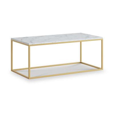 Marmora White Marble And Gold Coffee Table