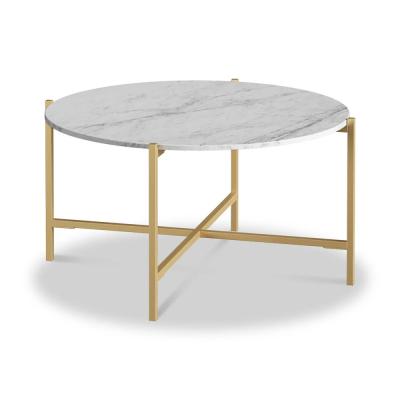 Marmora White Marble And Gold Round Coffee Table