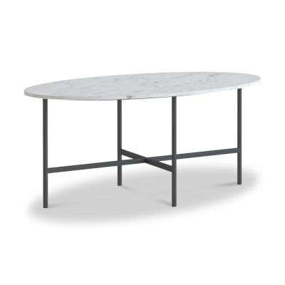 Marmora White Marble And Grey Oval Coffee Table