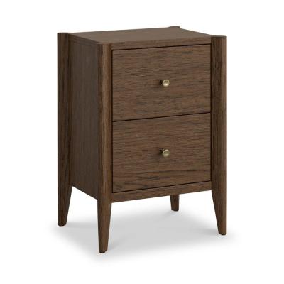 Paris Dark Oak 2 Drawer Bedside Cabinet
