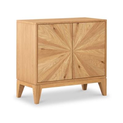 Viento Oak 2 Door Sunburst Small Sideboard 80cm