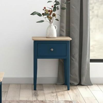 Marlow Blue 1 Drawer Lamp Table