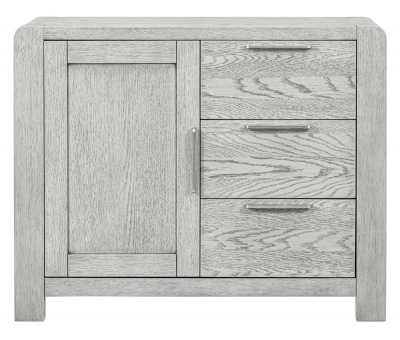 Product photograph of Archdale Grey Washed Oak Small Sideboard 98 5cm W With 1 Door 3 Drawers from Choice Furniture Superstore