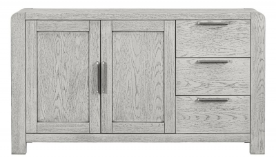 Product photograph of Archdale Grey Washed Oak Medium Sideboard 140cm W With 2 Doors And 3 Drawers from Choice Furniture Superstore