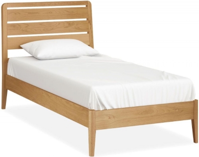 Shaker Oak 3ft Single Bed, Low Foot End with Panelled Headboard