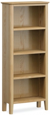 Image of Shaker Oak Narrow Bookcase, 140cm Bookshelf with 3 Shelves