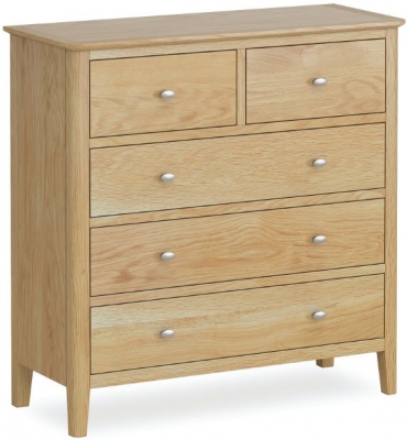 Product photograph of Shaker Oak Wide Chest Of Drawer 2 3 Drawers from Choice Furniture Superstore