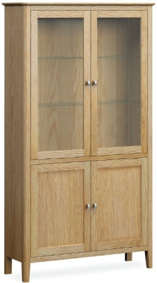 Product photograph of Bath Oak 2 Door Display Cabinet from Choice Furniture Superstore